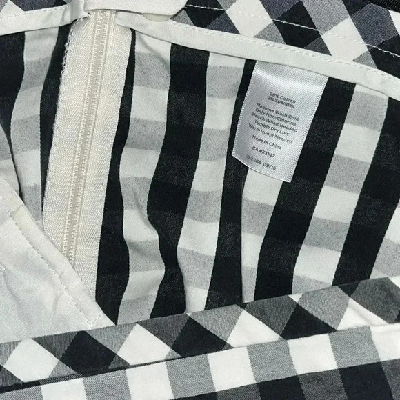 Talbots black and white gingham slacks with side zip and fake back pockets EUC - Picture 9 of 13